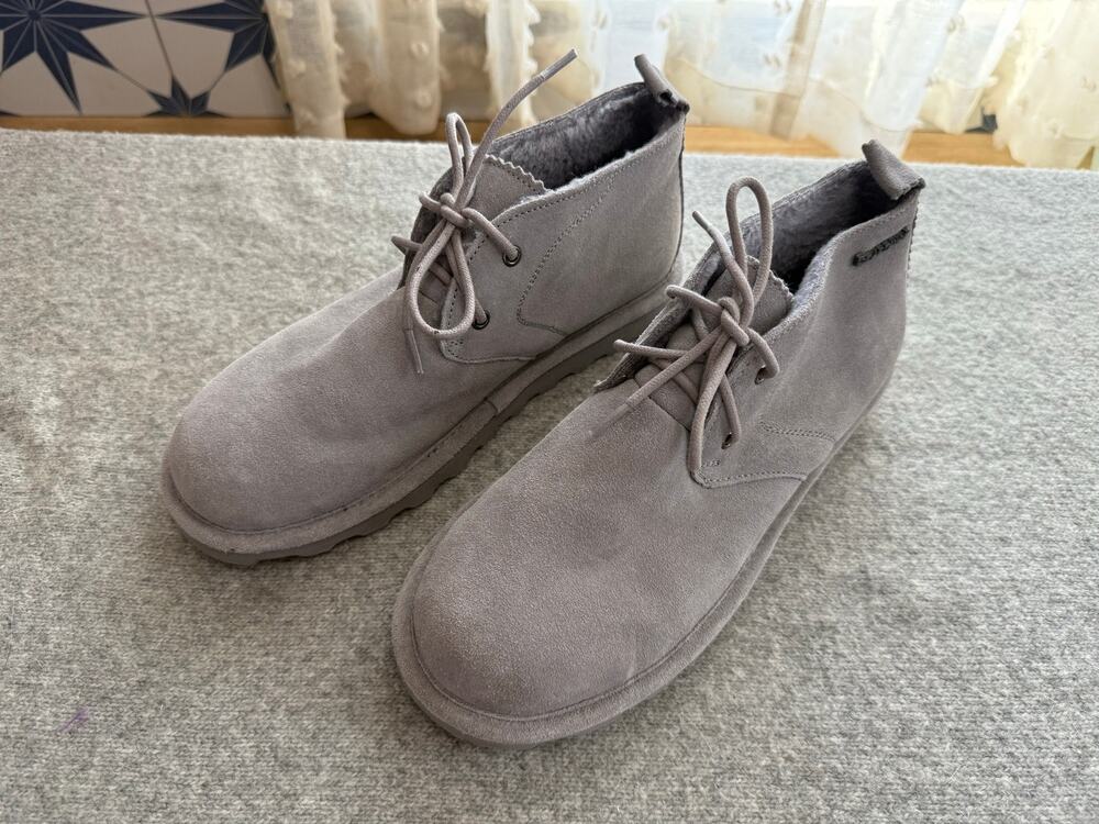Bearpaw Women's Charcoal Grey Suede Fleece Lined Ankle Chukka Boots Size 9